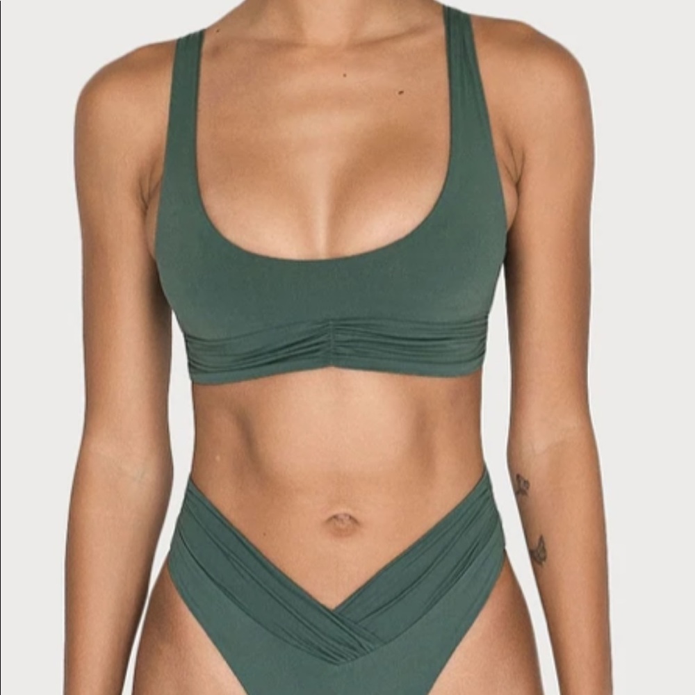 Riot swim pico top in jade